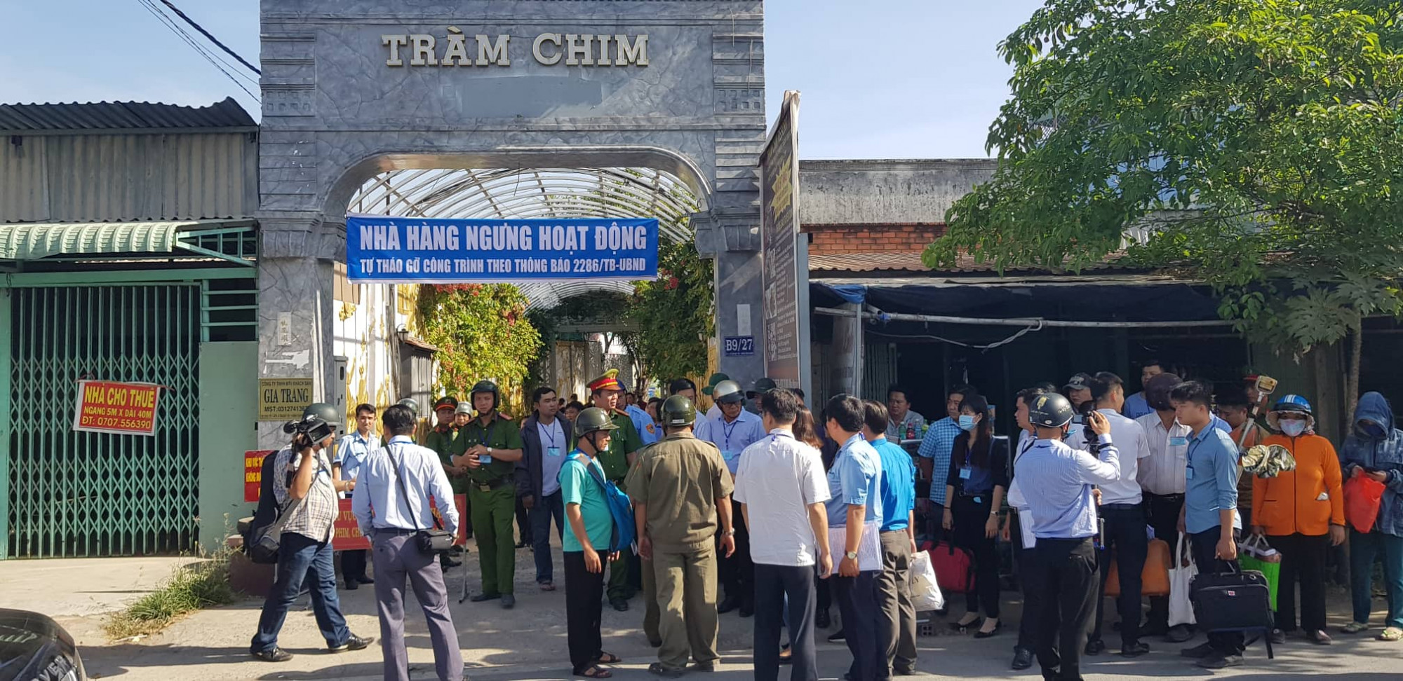 Hôm nay, bắt đầu cưỡng chế công trình xây trái pháp Resort Tràm Chim