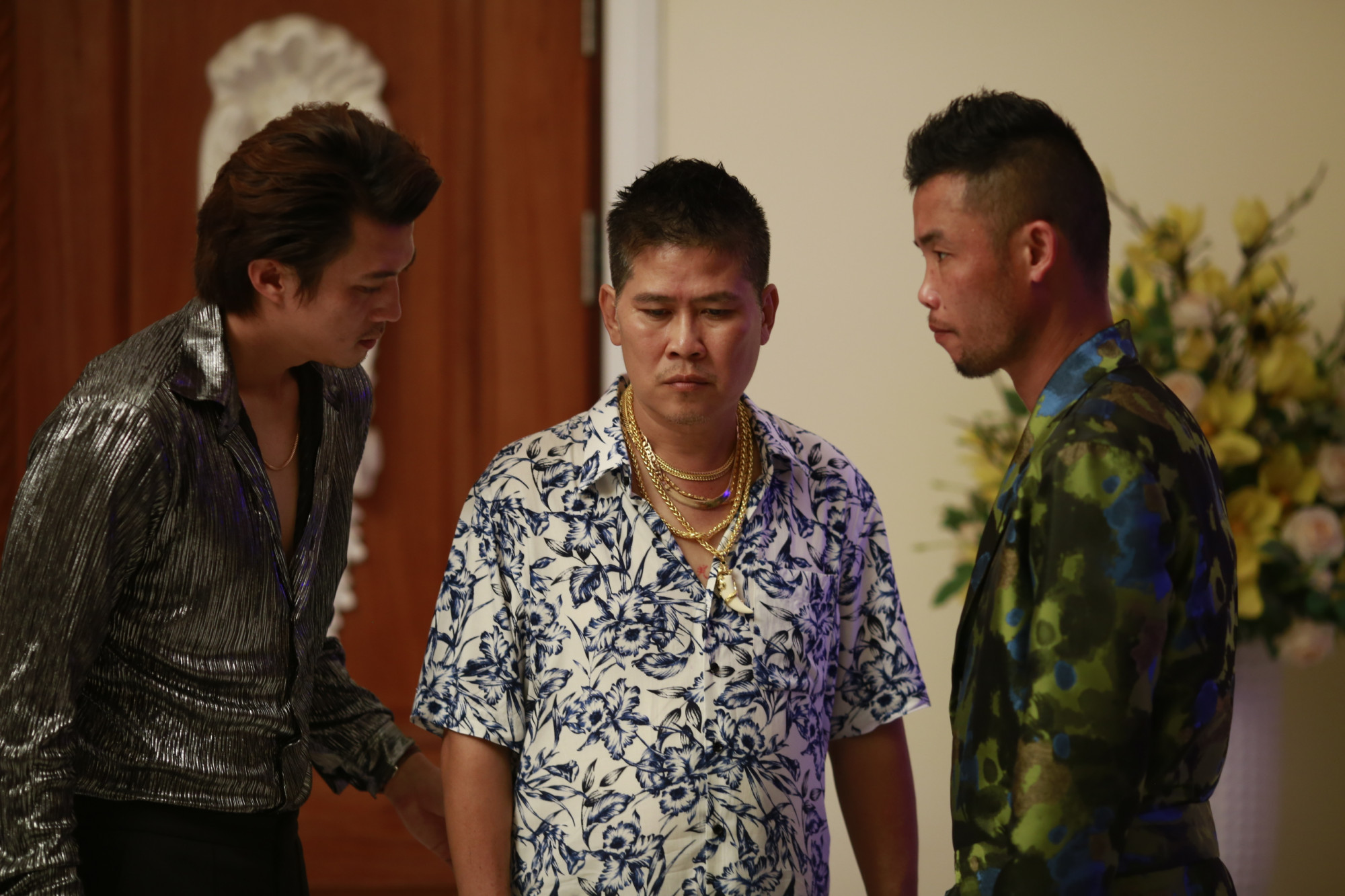3 nam diễn viên chính của phim (từ trái sang gồm Hà Việt Dũng, Phước Sang và Hiệp Gà