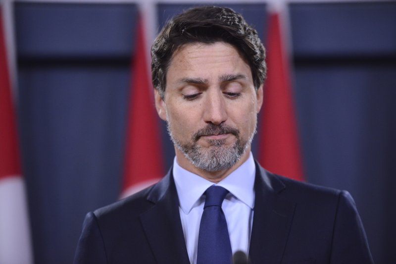 Thủ tướng Justin Trudeau tại cuộc họp báo ở Ottawa - Ảnh: AP/ Canada Press