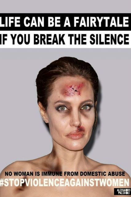 Một chiến dịch khác mà nghệ sĩ người Ý từng thực hiện với khuôn mặt của nữ diễn viên Angelina Jolie.