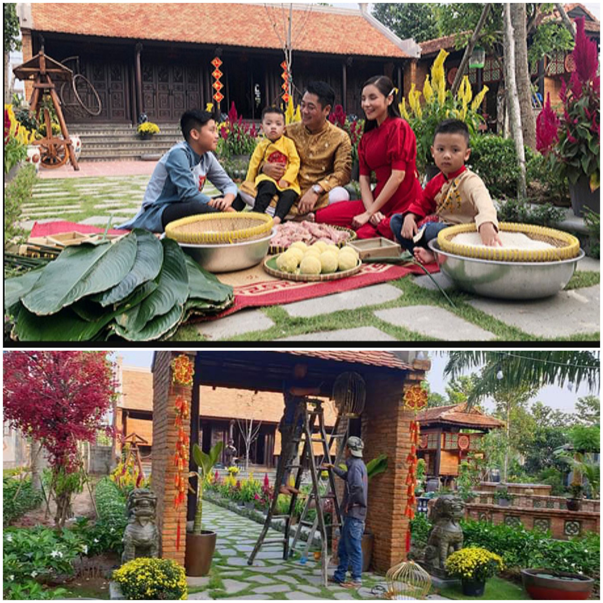 Gia đình Ngô Mai Trang quây quần nấu bánh chưng tại ngôi nhà mới ở Long An. Trước đó, nữ ca sĩ cũng tất bật trang hoàng nhà cửa để có được không gian ưng ý nhất.