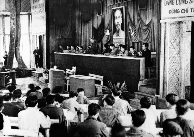 Đại hội Đảng toàn quốc lần thứ II tổ chức tại Chiến khu Việt Bắc (tháng 2/1951). (Ảnh: Tư liệu TTXVN)