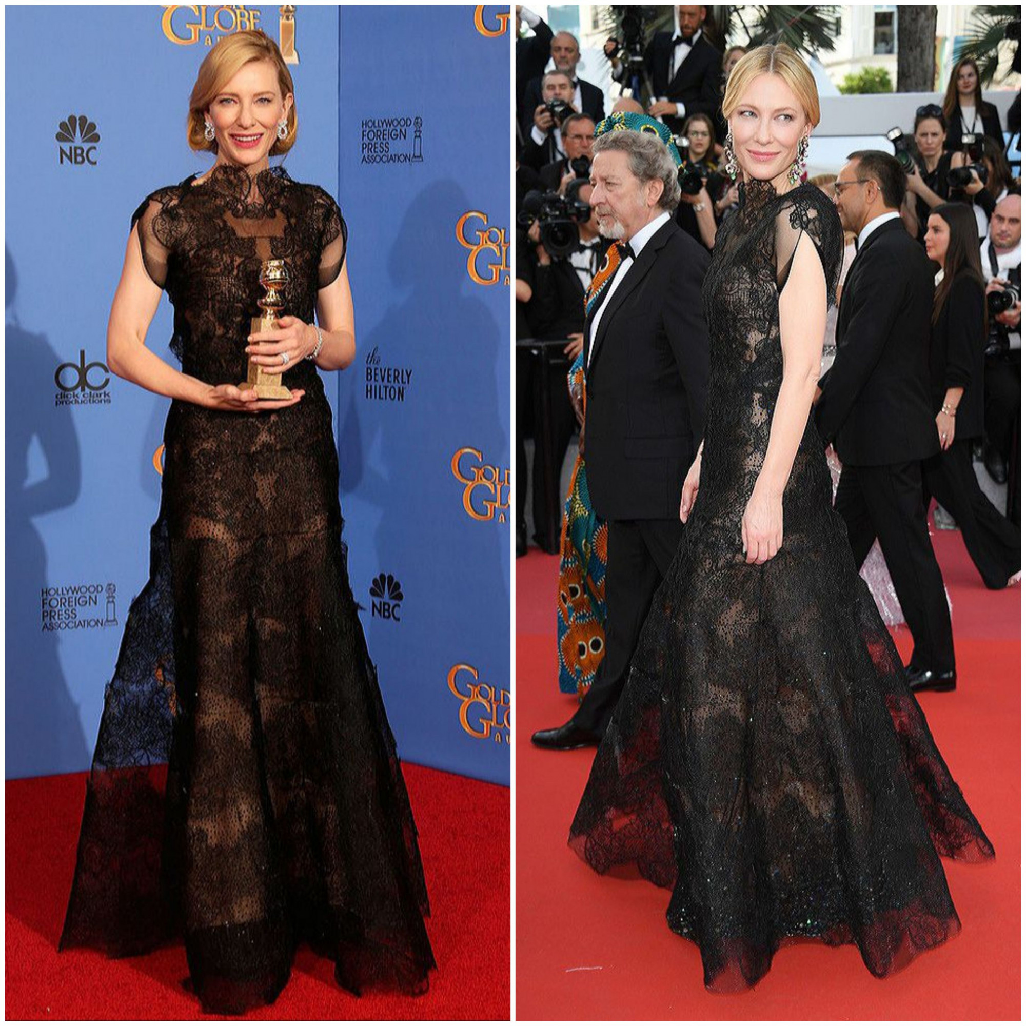 Trưởng ban giám khảo Liên hoan phim Cannes 2018 - nữ diễn viên Cate Blanchett tái sử dụng chiếc váy cũ hiệu Armani được cô mặc từ 4 năm trước. Với Cate Blanchett diện trang phục cũ cũng là cách bảo vệ môi trường, góp phần giảm thiểu rác thải từ ngành may mặc.
