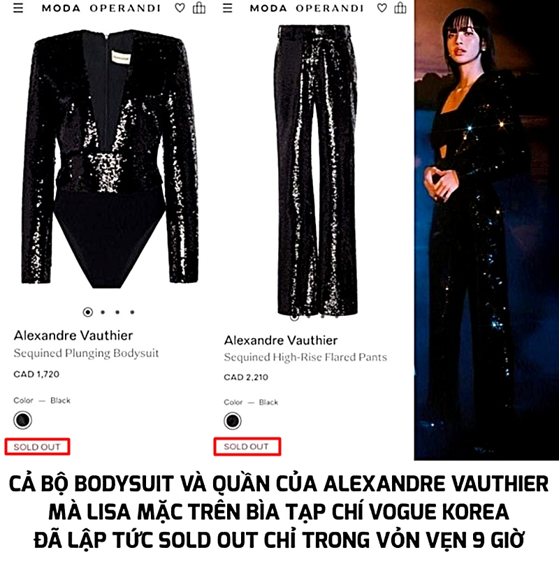 Đáng chú ý nhất là set đồ gợi cảm từ nhà mốt Alexandre Vauthier có giá khoảng 70 triệu đồng của Lisa. Sau 9 tiếng phát hành, trang phục này đã được bán hết.  