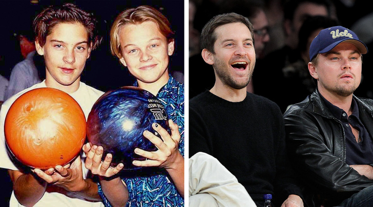 Tobey Maguire và Leonardo DiCaprio ngày càng trưởng thành và lịch lãm hơn theo năm tháng. Gương mặt của hai tài tử không có nhiều thay đổi vẫvaanvoo cùng thoải mái và rạng rỡ khi có dịp hội ngộ. Cả hai gặp nhau cách đây 25 năm trong buổi casting, “Sau buổi casting, tôi cảm thấy muốn làm bạn với anh chàng này. Tôi nhảy ra khỏi xe và nói: Tobey cho tôi số của anh”, Leonardo chia sẻ.