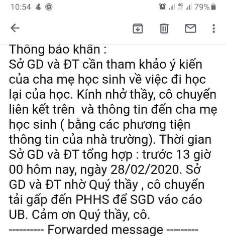 Sáng nay, phụ huynh tại TPHCM đồng loạt nhận được thông báo khảo sát