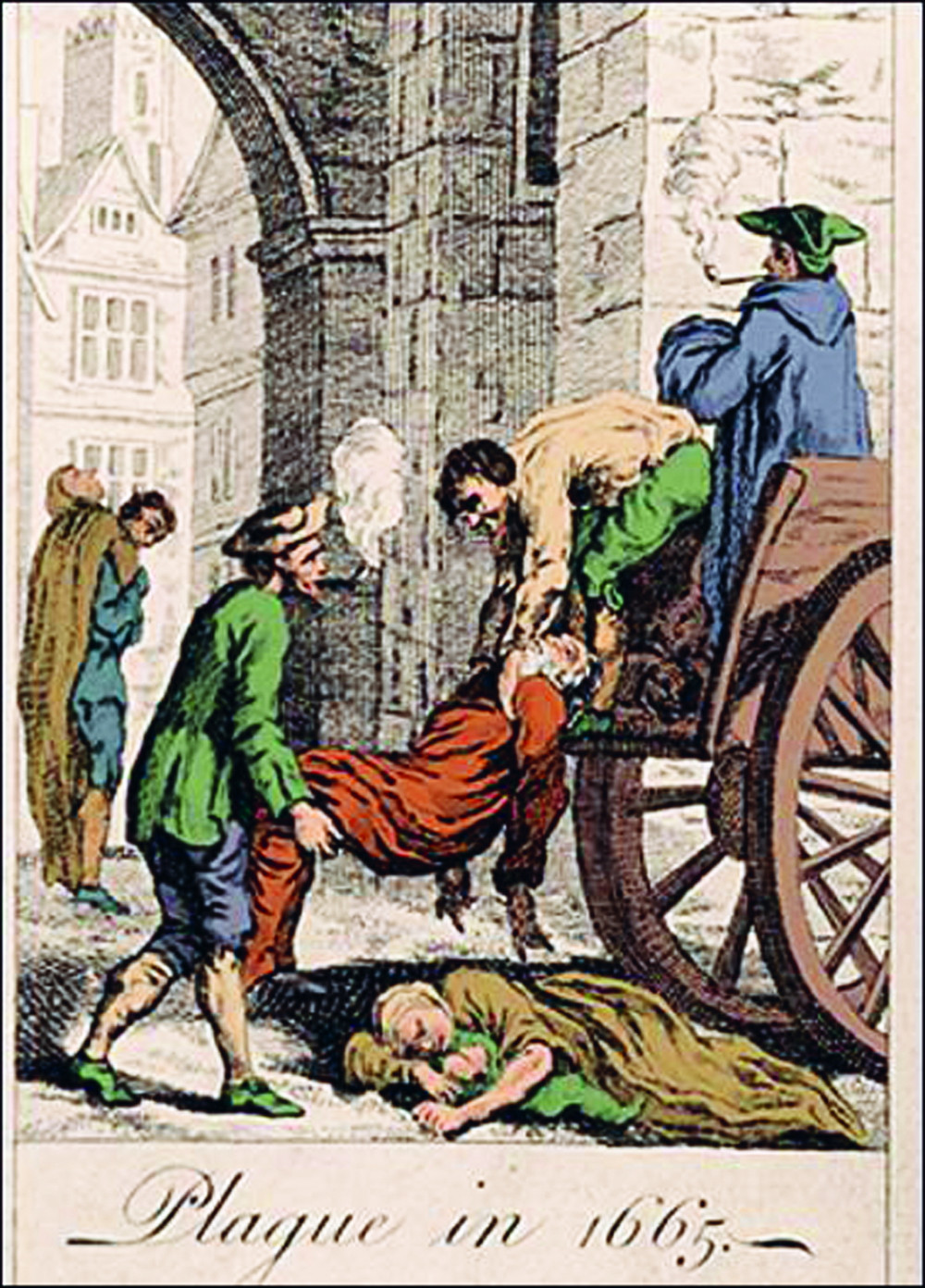 Thu gom xác người chết trong trận dịch hạch ở London, năm 1665