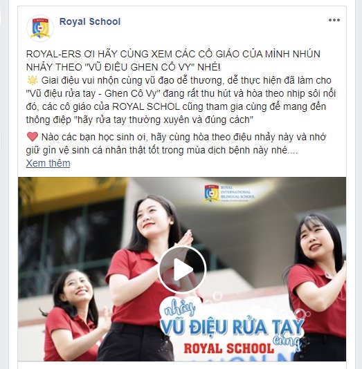 Cô giáo Royal School trong vũ điệu Ghen Cô Vy - Ảnh chụp từ facebook Royal School