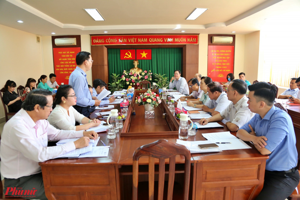 Quang cảnh buổi làm việc giữa Ủy ban MTTQ Việt Nam TPHCM với UBND quận 7 