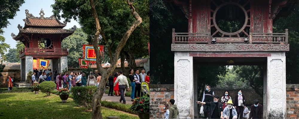 Văn Miếu Quốc Tử Giám tại Hà Nội cũng thưa thớt du khách kể từ khi COVID-19 bùng phát,
