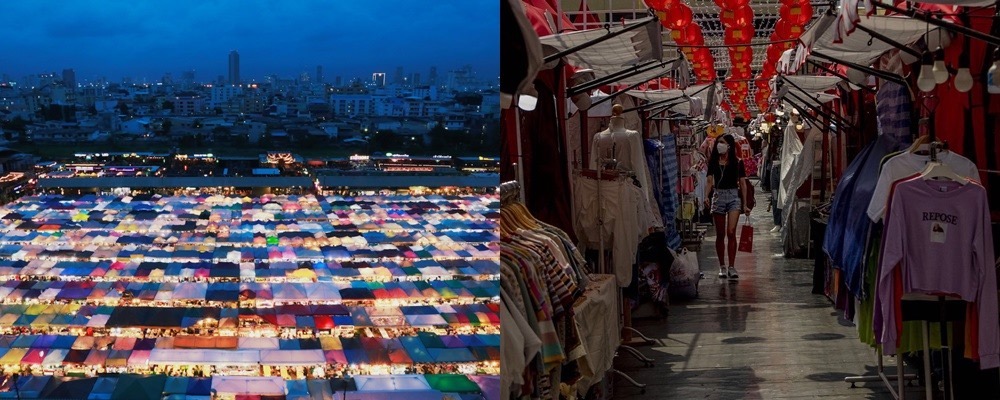 Chợ đêm Ratchada - Bangkok là nơi mua sắm vui nhộn tại Thái Lan giờ đây trở nên đìu hiu vì dịch COVID-19.