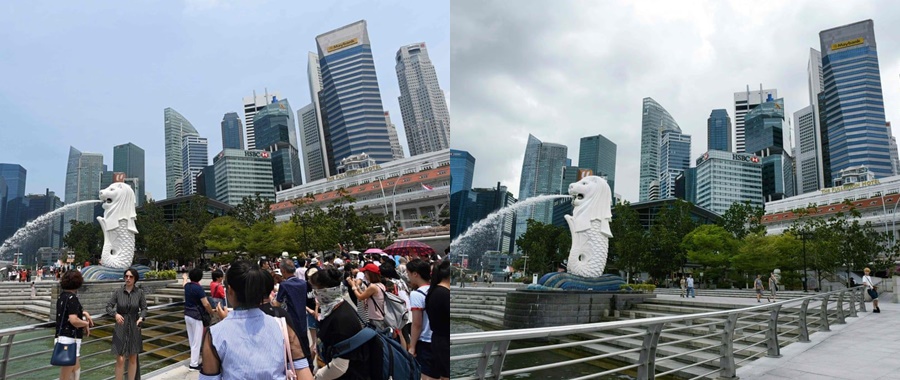 Công viên Sư tử Biển Merlion, Singapore tháng 8/2019 và tháng 3/2020