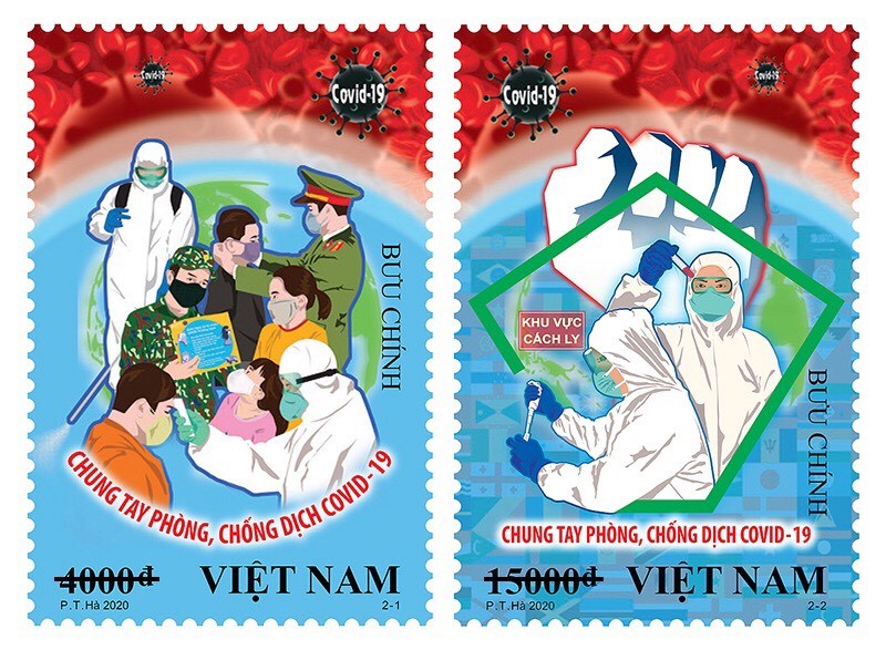 Bộ tem “Chung tay phòng, chống dịch COVID-19” được phát hành vào ngày 31/3/2020
