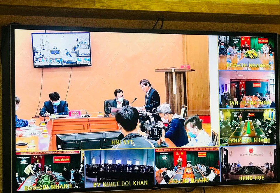 Các điểm cầu tham gia họp trực tuyến.
