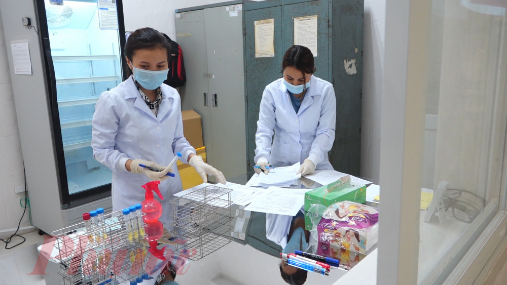 Khu nhận mẫu xét nghiệm của Trung tâm kiểm soát bệnh tật tỉnh Đồng Nai