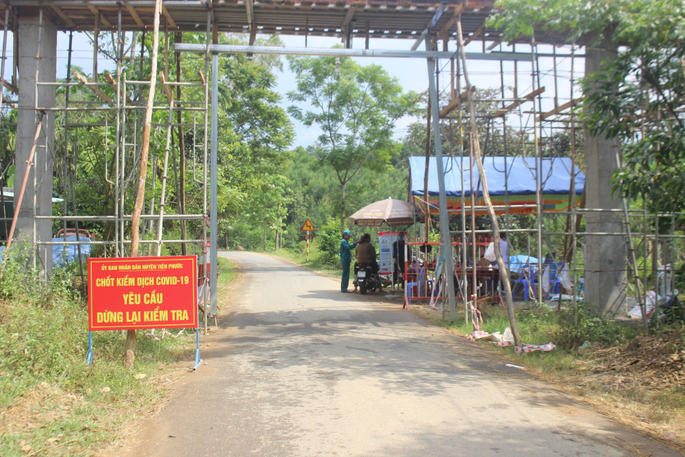 Chốt kiểm dịch tại xã Tiên Sơn, huyện Tiên Phước - nơi xảy ra sự việc