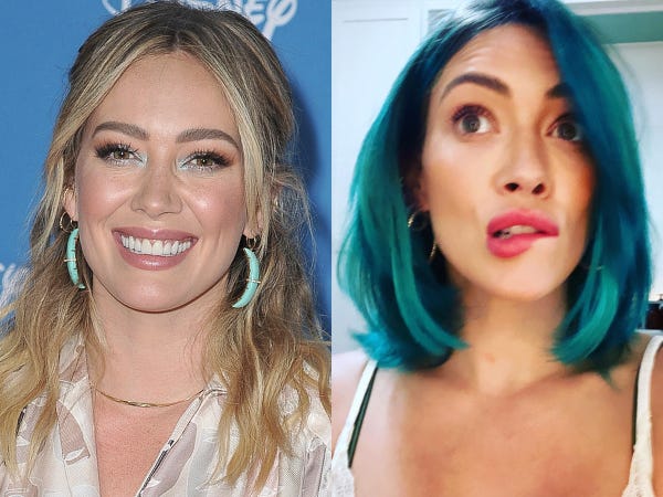 Hilary Duff tự tin cắt tóc và nhuộm màu xanh sáng để trở nên khác biệt hơn