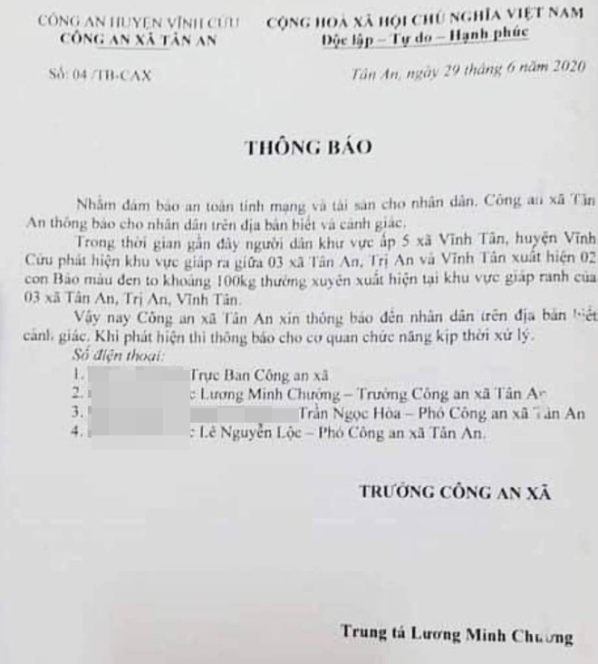 Công an cảnh báo người dân vụ nghi 2 con báo đen xuất hiện ở giáo ranh 3 xã ở tỉnh Đồng Nai