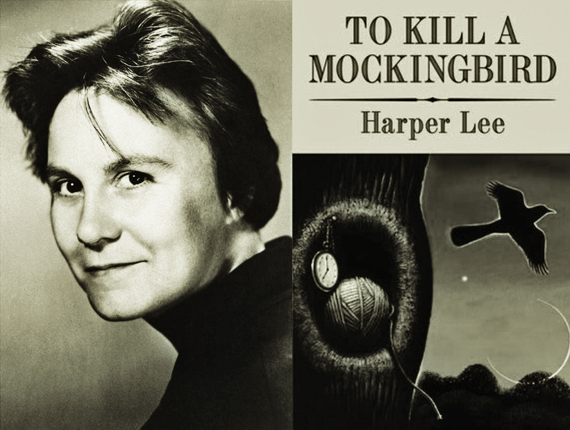 Nhà văn Harper Lee và bìa cuốn Giết con chim nhại. Bà hoàn thành tác phẩm năm 34 tuổi