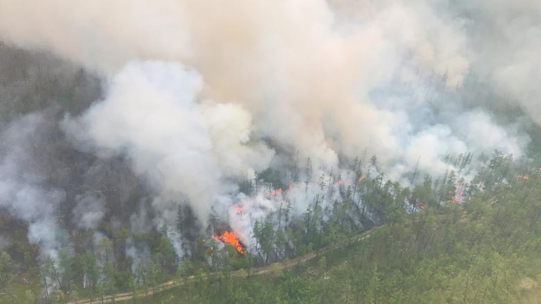 Đám cháy lan rộng ở Yakutla hôm 16/7.
