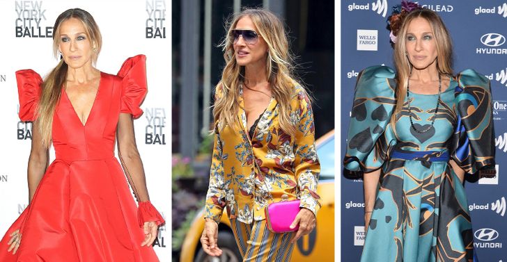 Sarah Jessica Parker có thể được coi là một biểu tượng phong cách, bởi vì cô ấy biết cách thể hiện những lợi thế của mình và cẩn thận che giấu khuyết điểm của mình. Ví dụ, người nổi tiếng này cải thiện hình dạng vòng ngực của cô với quần áo ở phần thân trên. Thay vì sửa chữa những gì có thể được coi là một khiếm khuyết cơ thể bằng phẫu thuật thẩm mỹ