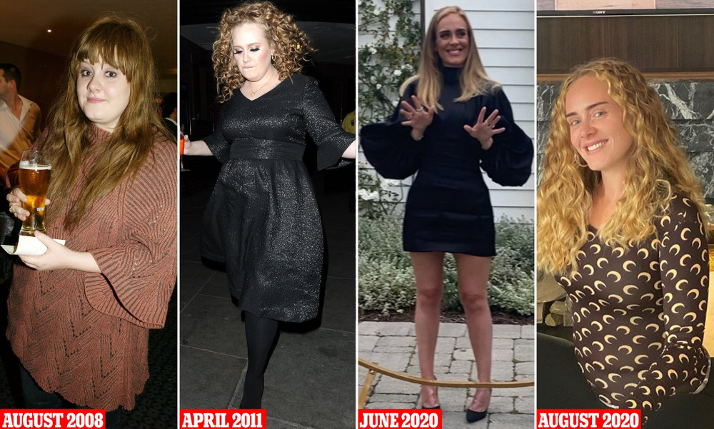 Adele's appearance changes over time.