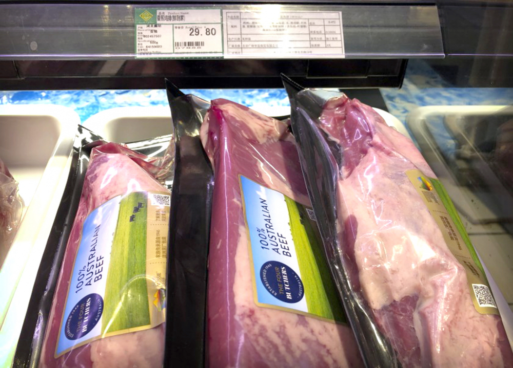 Các sản phẩm của Úc như thịt bò đang  đối mặt với sức ép lớn từ Trung Quốc  - Ảnh: Los Angeles Times