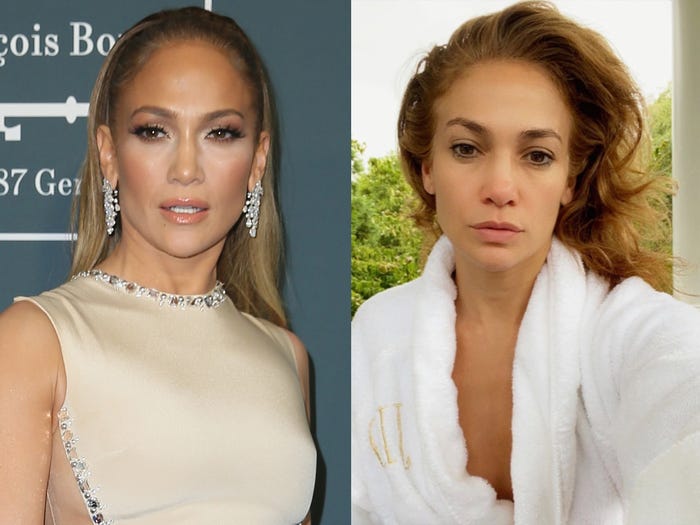 Jennifer Lopez đăng tải một bức ảnh với khuôn mặt gần như không trang điểm cùng lời Chào buổi sáng tốt lành đến người hâm mộ của mình trên Instagram