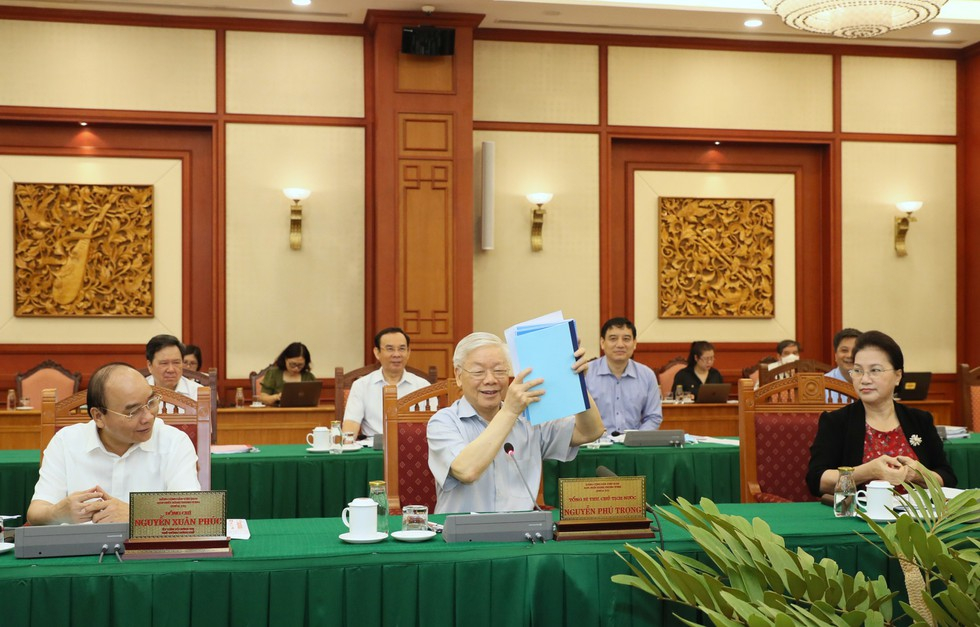 Tổng bí thư, Chủ tịch nước Nguyễn Phú Trọng phát biểu chỉ đạo tại buổi làm việc