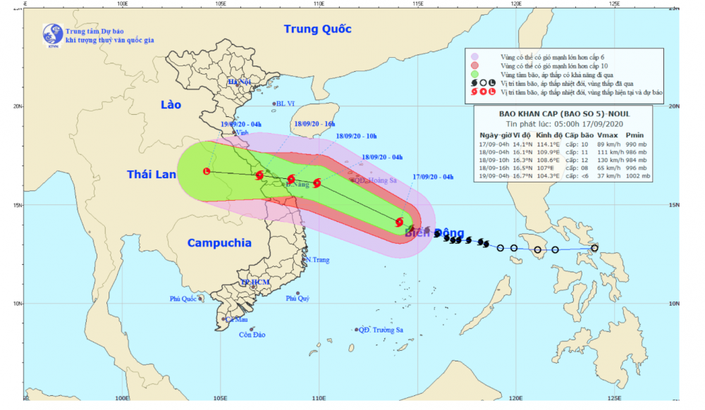 Bão số 5 ảnh hưởng vào đất liền nhanh hơn dự kiến và có diễn biến phức tạp