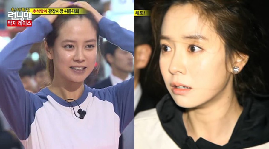 Làn da của Song Ji Hyo khi để mặt mộc không có chút tì vết nào.