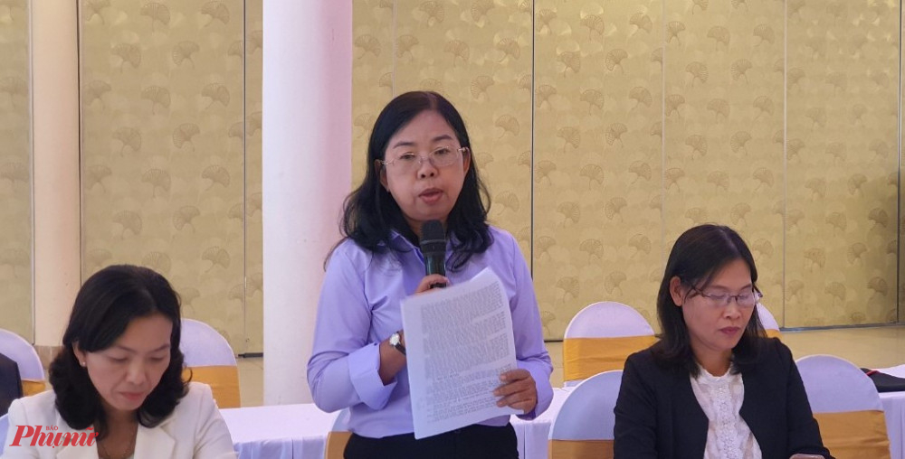 Bà Đỗ Thị Chánh – Phó Chủ tịch Hội LHPN TPHCM đồng tình với các nội dung của Dự thảo Nghị quyết.
