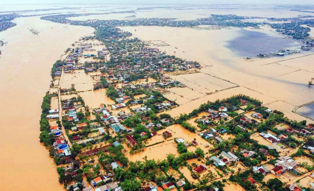 Tỉnh Thừa Thiên - Huế bị ngập trong biển nước (ảnh trích xuất từ camera chương trình  Đô thị thông minh  tỉnh Thừa Thiên - Huế)