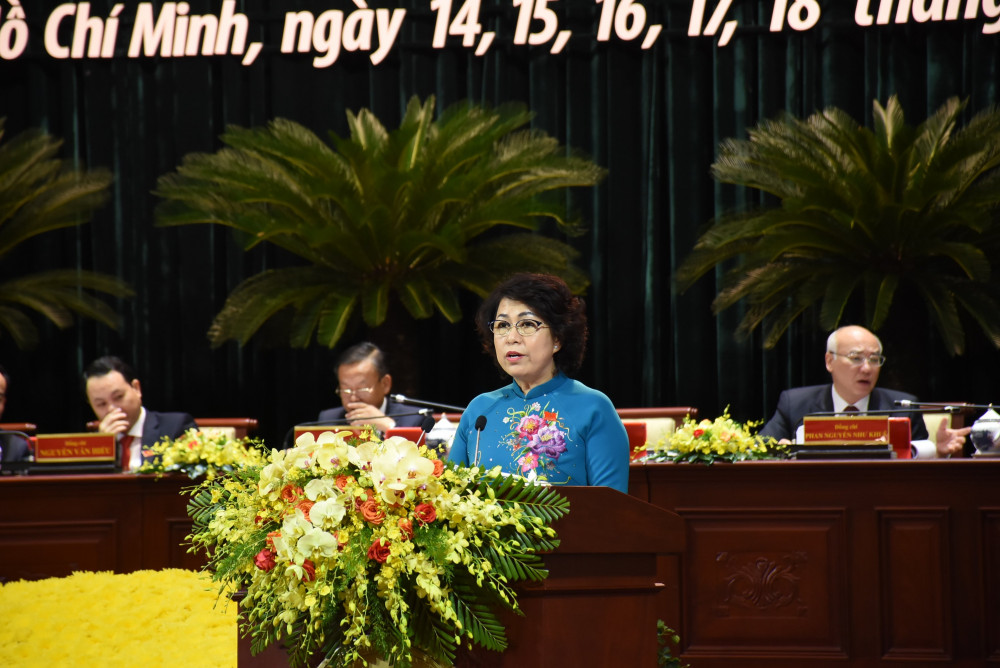 Bà Tô Thị Bích Châu - Chủ tịch UBMTTQVN TPHCM kêu gọi hỗ trợ ủng hộ đồng bào miền Trung đang chống chọi bão lũ
