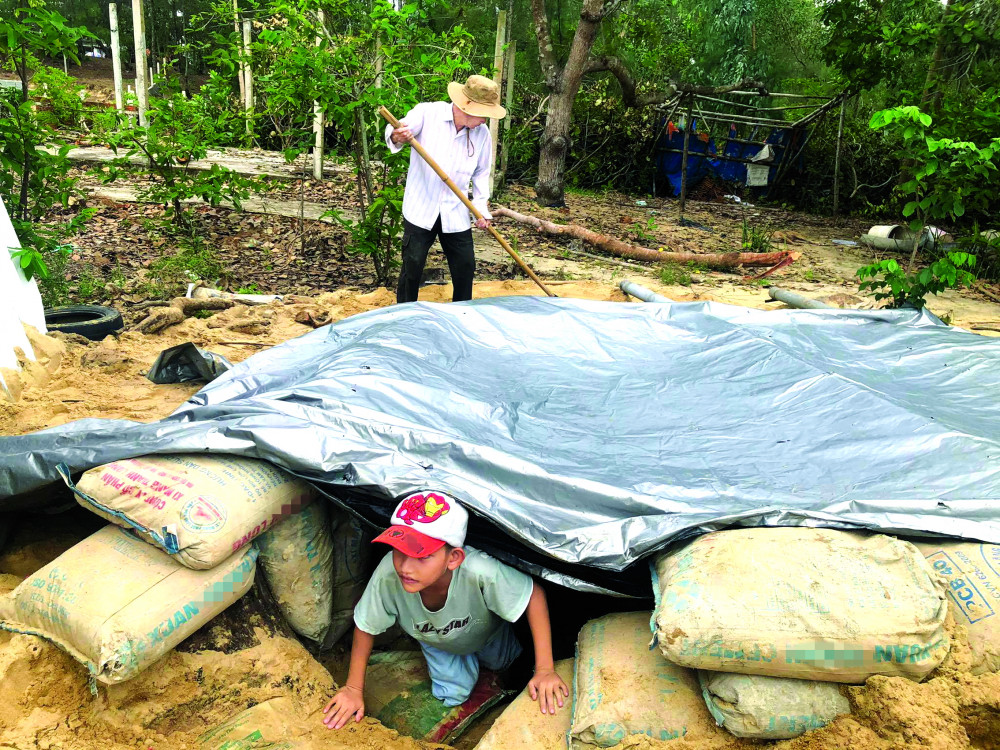 Hầm trú bão của ông Phạm Ngọc Diện ở xã Bình Minh, huyện Thăng Bình, tỉnh Quảng Nam - ẢNH: ĐÌNH DŨNG