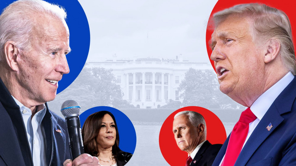 Ứng viên đảng Dân chủ Joe Biden cùng Thượng nghị sĩ Kamala Harris đối đầu đương kim Tổng thống Donald Trump cùng Phó tổng thống Mike Pence trong cuộc đua nước rút vào Nhà Trắng