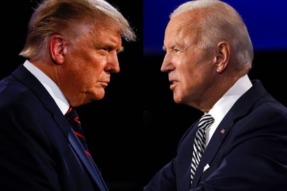 Cuộc đối đầu đầy căng thẳng và kịch tính giữa ông Donald Trump và ông Joe Biden đã đi đến hồi kết với chiến thắng nghiêng về ông Joe Biden - Ảnh: AP