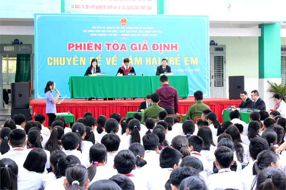 Phiên tòa giả định - một trong những mô hình truyền thông hiệu quả của Hội Bảo vệ quyền trẻ em TP.HCM