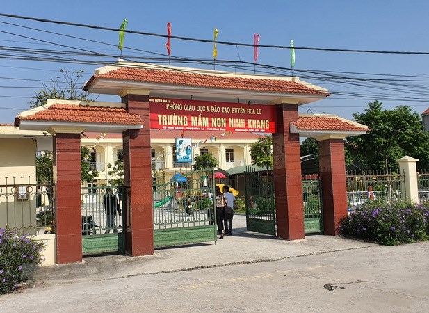 Trường Mầm non Ninh Khang, huyện Hoa Lư, tỉnh Ninh Bình, nơi xảy ra vụ việc. (Ảnh: Đức Phương)