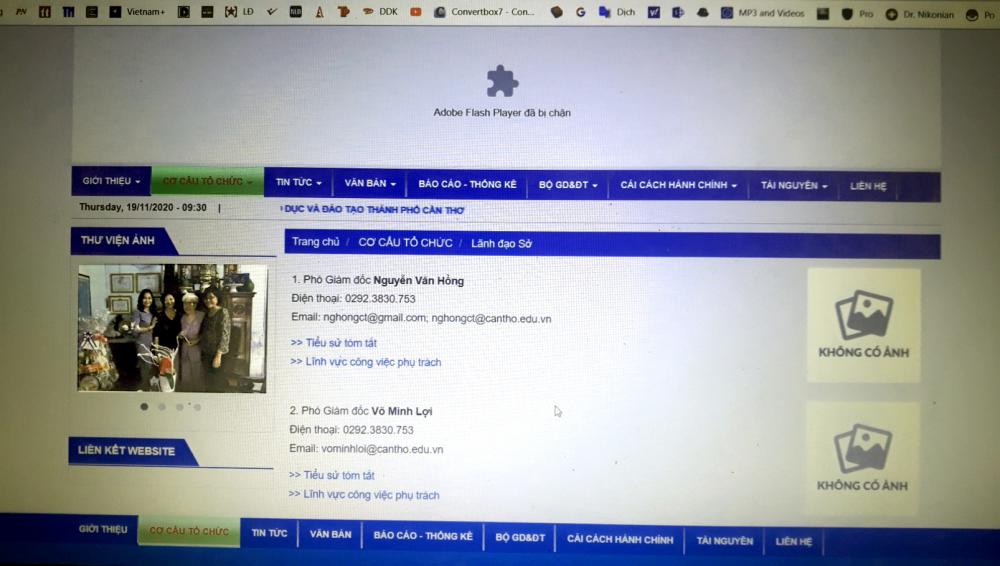 Website của Sở Giáo dục và Đào tạo TP.Cần Thơ đến nay vẫn không đăng thông tin về giám đốc sở
