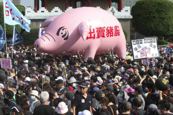 Rất đông người Đài Loan xuống đường phản đối chính sách nhập khẩu thịt heo từ Mỹ
