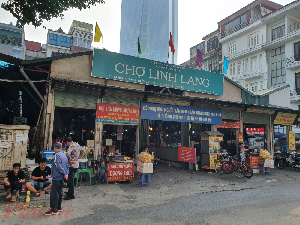 Tương tự tại chợ Linh Lang (Phường Cống Vị, Ba Đình, Hà Nội),