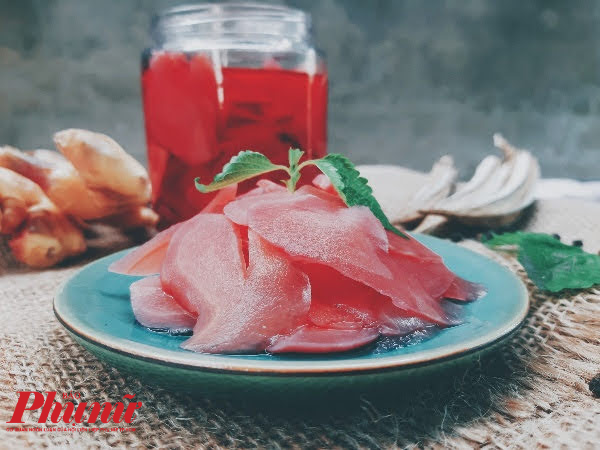 Gừng hồng Gari - món gừng ngâm chua ngọt nổi tiếng của Nhật Bản vốn đã quen thuộc với người sành ăn món Nhật.