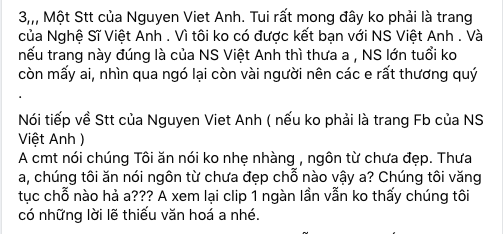 Một phần nội dung dòng trạng thái của Cát Phượng