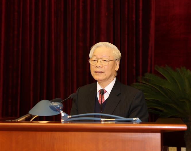 Tổng Bí thư, Chủ tịch nước Nguyễn Phú Trọng phát biểu bế mạc Hội nghị - Ảnh: Trí Dũng/TTXVN