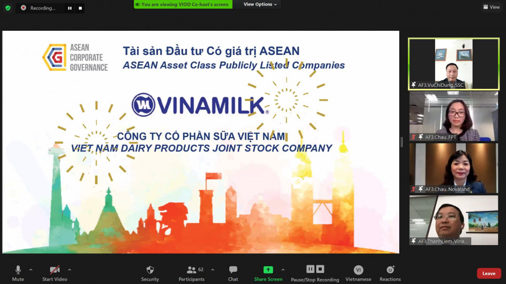Kết quả của Vinamilk được công bố trong diễn đàn Thường niên 2020 của Viện thành viên hội đồng quản trị Việt Nam (VIOD) được tổ chức theo hình thức trực tuyến. Ảnh: Vinamilk cung cấp