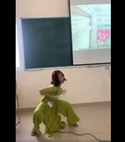 Đoạn clip giảng viên nhảy 'sexy do một bạn sinh viên Hutech đăng tải trên mạng xã hội