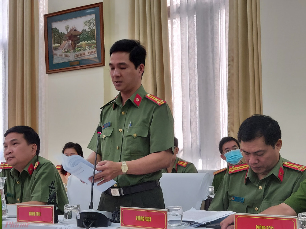 Thượng tá Thái Thanh Xuân - Trưởng phòng Tham mưu Công an TPHCM thông tin về tình hình, kết quả công tác đảm bảo ANTT của Công an TPHCM năm 2020.