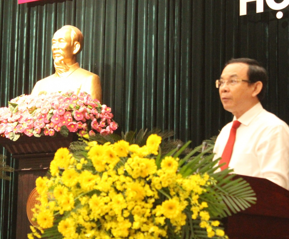 Bí thư Thành ủy TPHCM Nguyễn Văn Nên phát biểu khai mạc Hội nghị