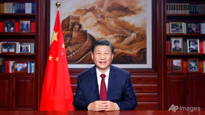 Chủ tịch Trung Quốc Tập Cận Bình đọc diễn văn năm mới tại Bắc Kinh.